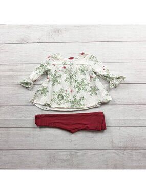 Burts Bees Baby Girls Organic Cotton Floral Tunic Leggings Set 3-6 Months
